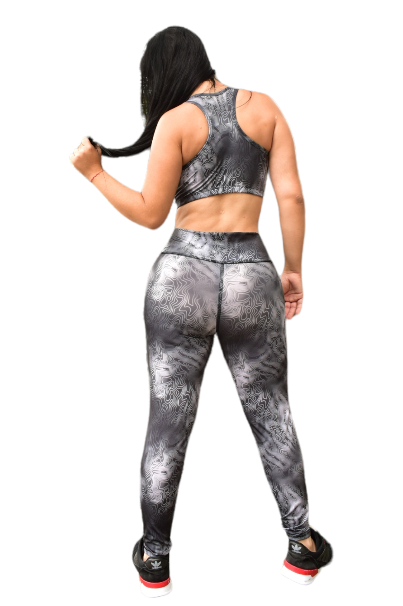 LEGGINS SET 2 PIEZAS SPORTGYM GRIS ONDAS