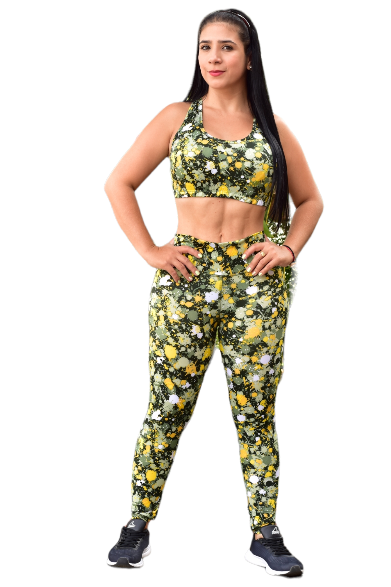 LEGGINS SET 2 PIEZAS SPORTGYM VERDE PINTURA