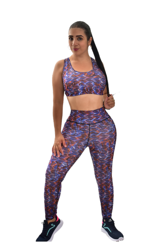 LEGGINS SET 2 PIEZAS SPORTGYM MORADO RAYA oversilvercolombia