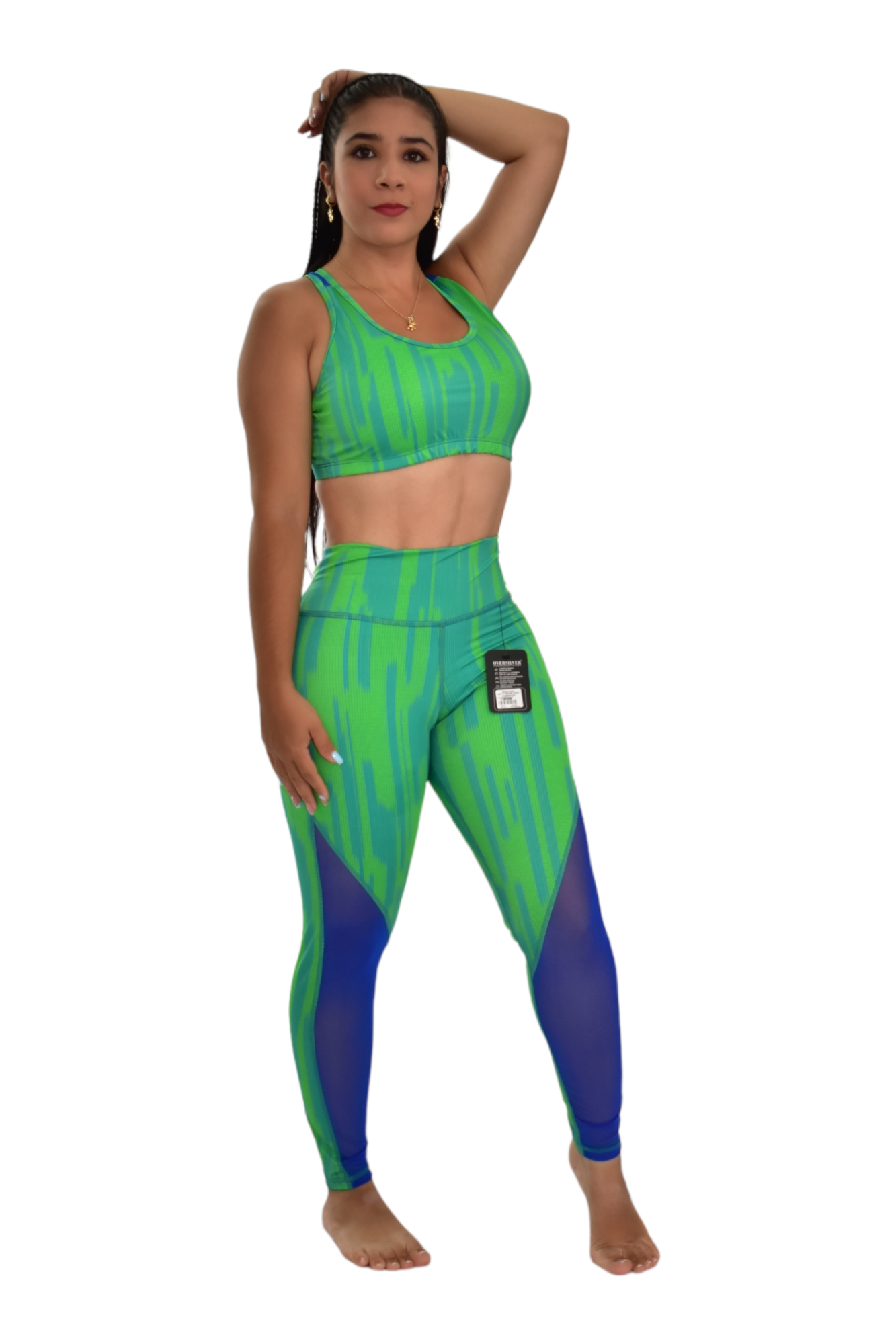 LEGGINS COMBINADA SET 2 PIEZAS SPORTGYM VERDE RELLAS oversilvercolombia