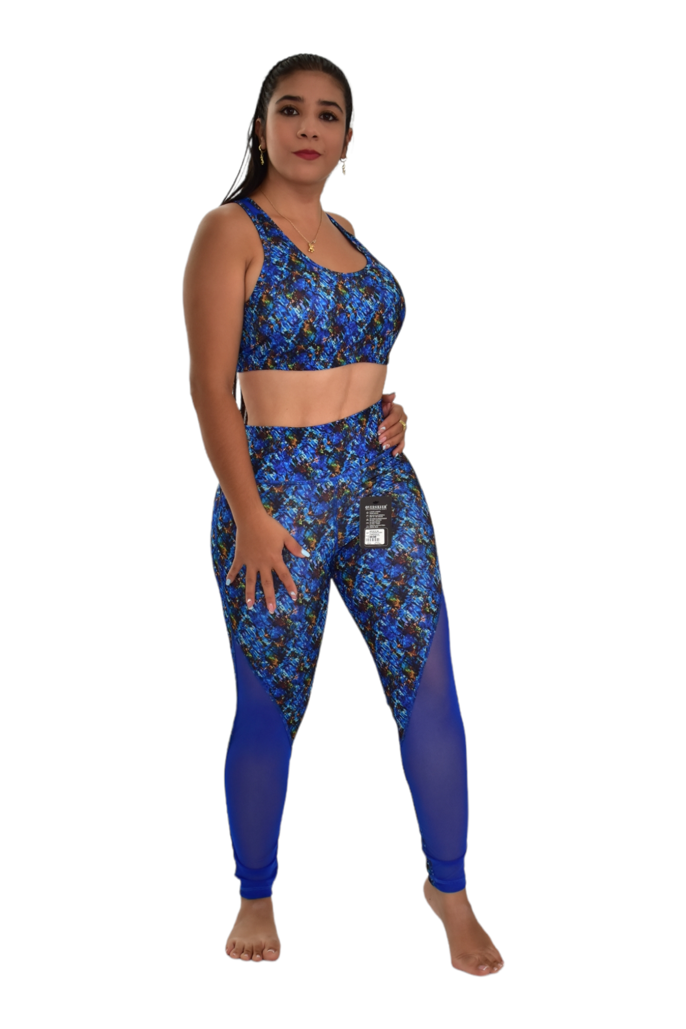 LEGGINS COMBINADA SET 2 PIEZAS SPORTGYM AZUL REY oversilvercolombia