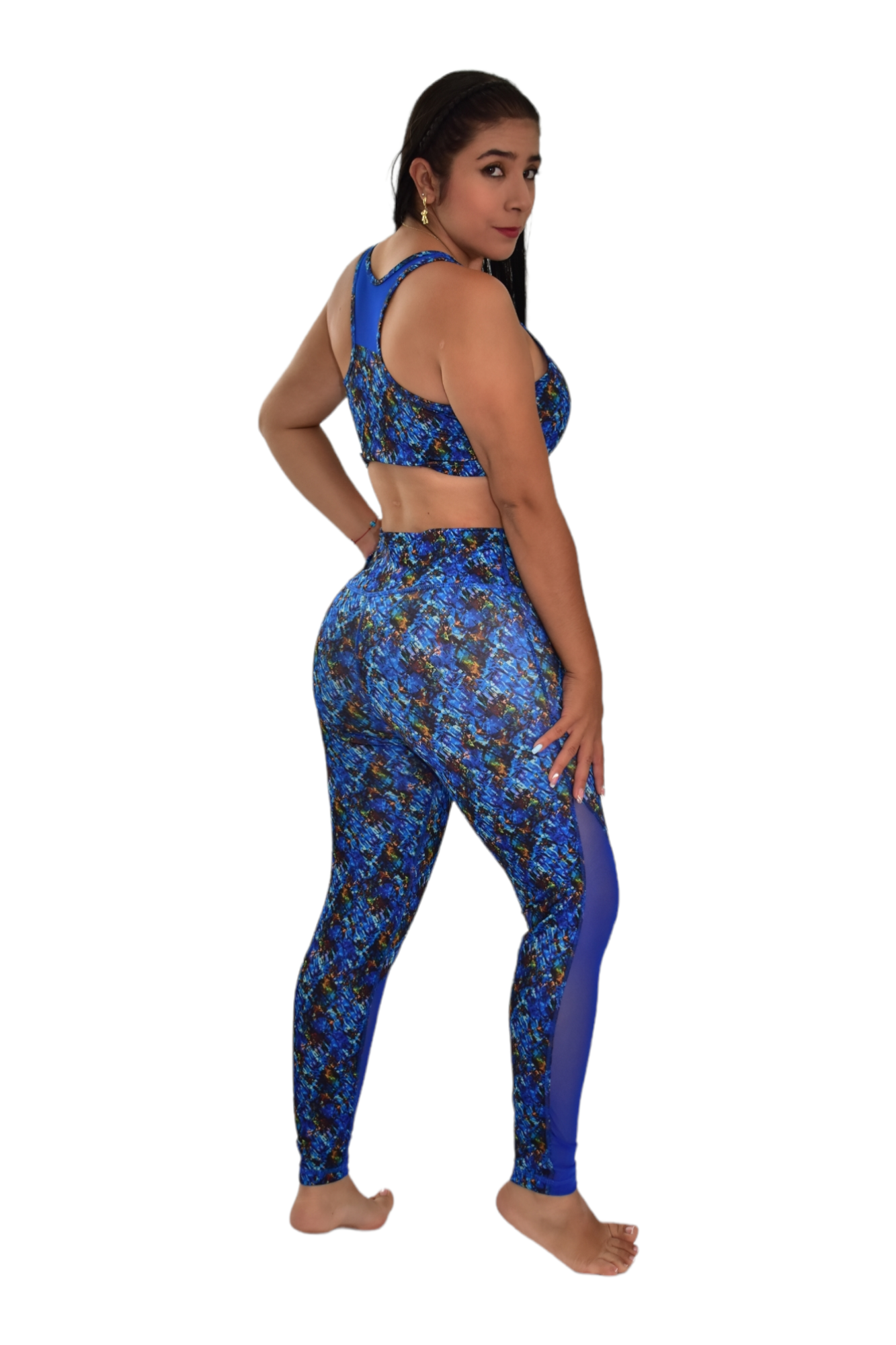 LEGGINS COMBINADA SET 2 PIEZAS SPORTGYM AZUL REY oversilvercolombia