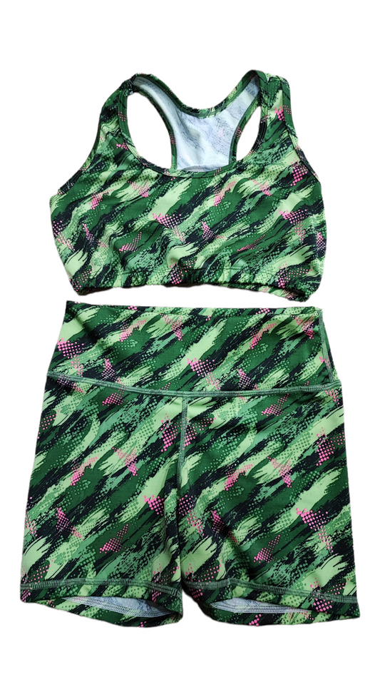 SHORT SET 2 PIEZAS SPORTGYM VERDE DIAGONAL oversilvercolombia