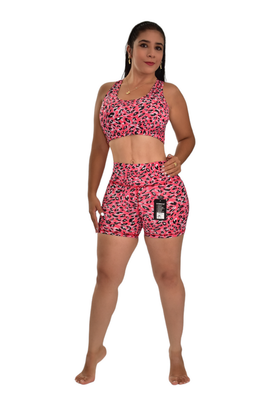 SHORT SET 2 PIEZAS SPORTGYM ANIMAL ROSADO oversilvercolombia