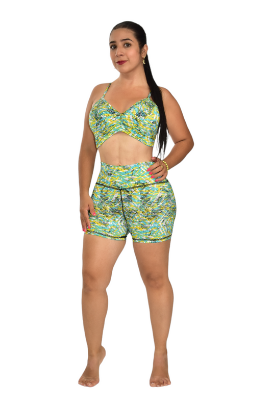 SHORT SET 2 PIEZAS SPORTGYM VERDE CUADRO oversilvercolombia