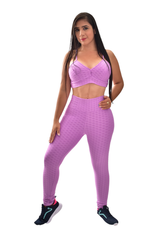 LEGGINS SET 2 PIEZAS TEXTURIZADO MORADO oversilvercolombia