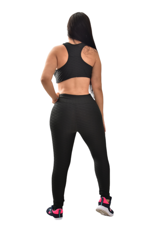 LEGGINS SET 2 PIEZAS TEXTURIZADO NEGRO oversilvercolombia