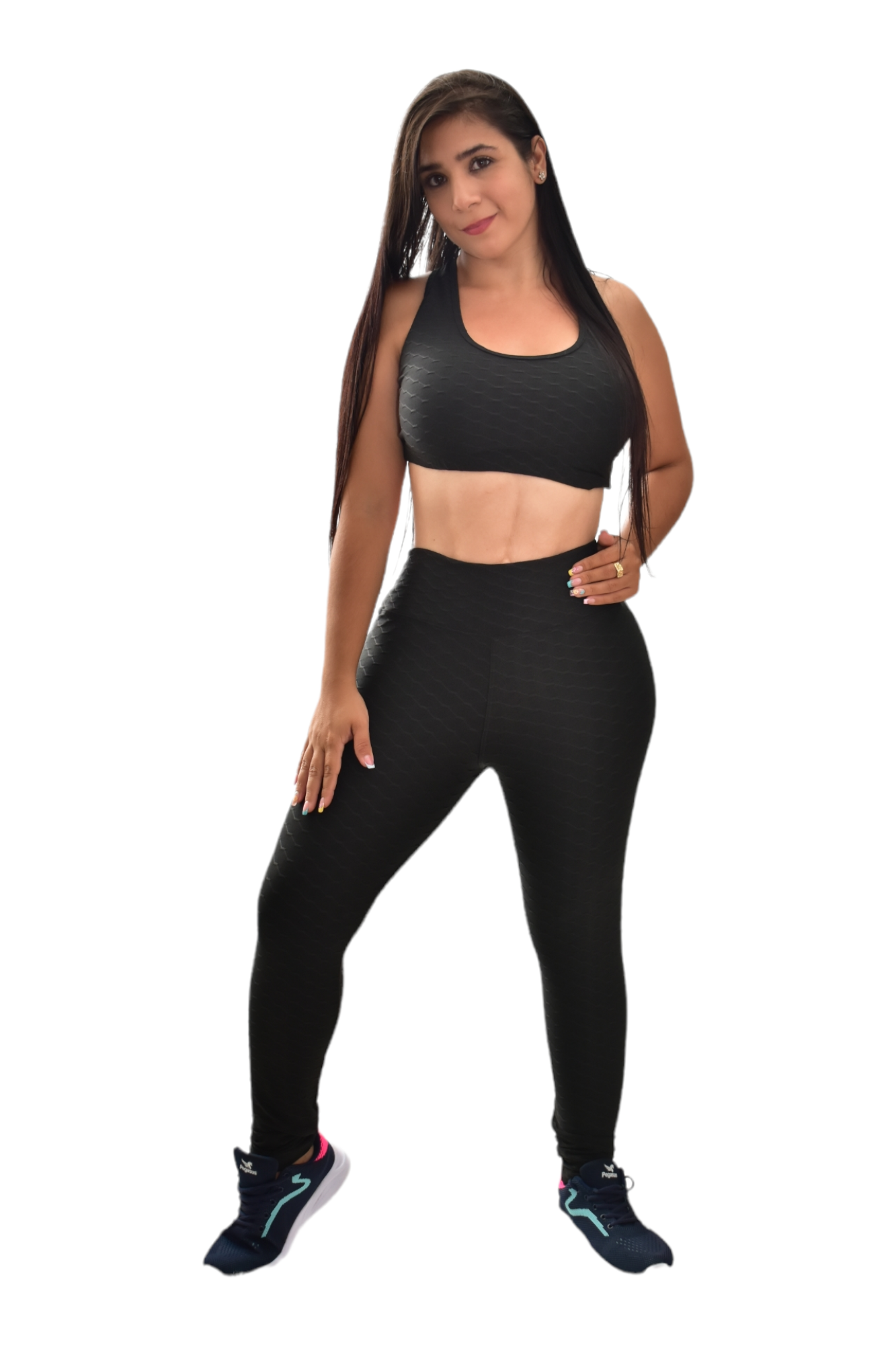 LEGGINS SET 2 PIEZAS TEXTURIZADO NEGRO oversilvercolombia