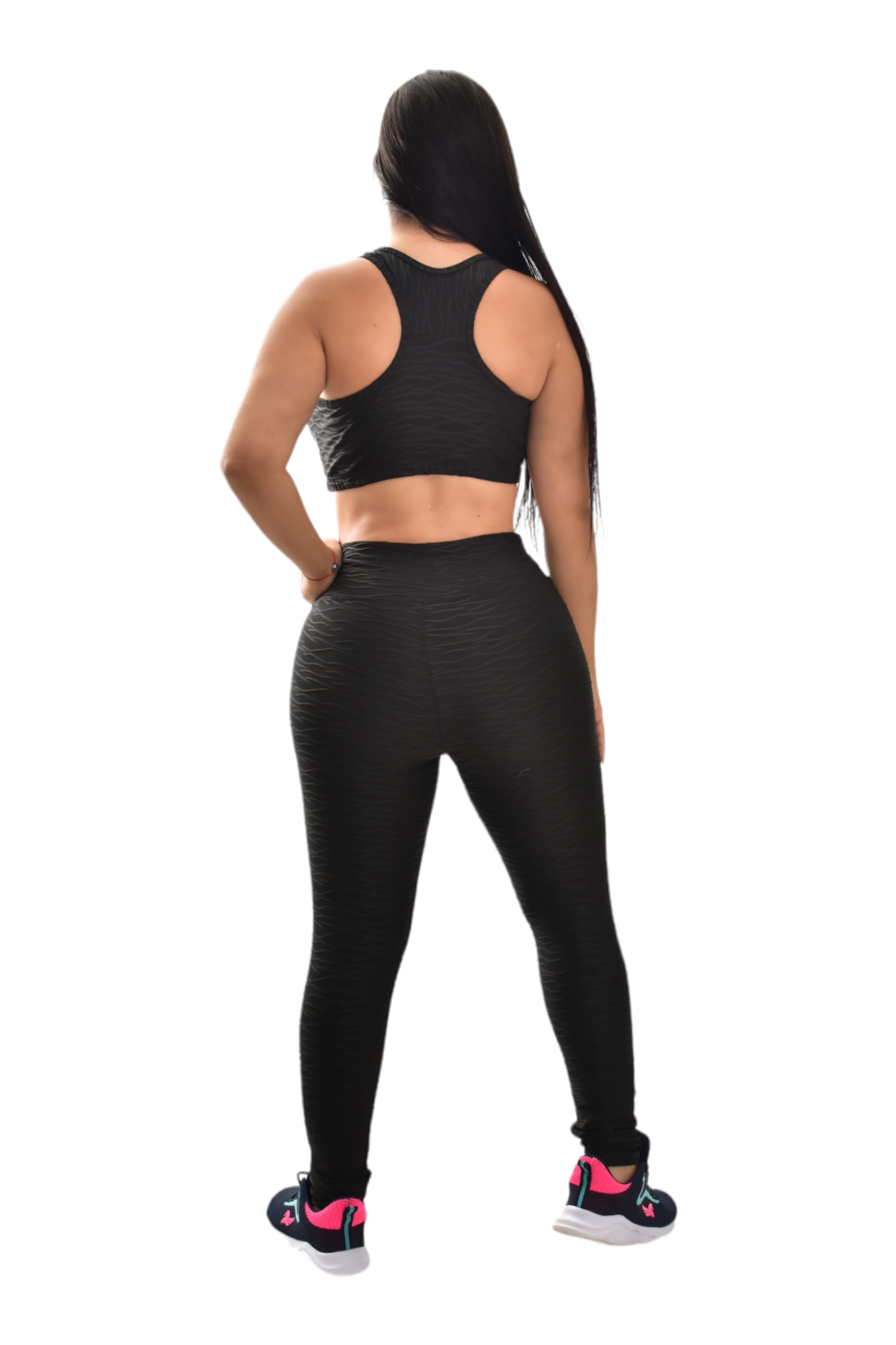 LEGGINS SET 2 PIEZAS TEXTURIZADO NEGRO oversilvercolombia