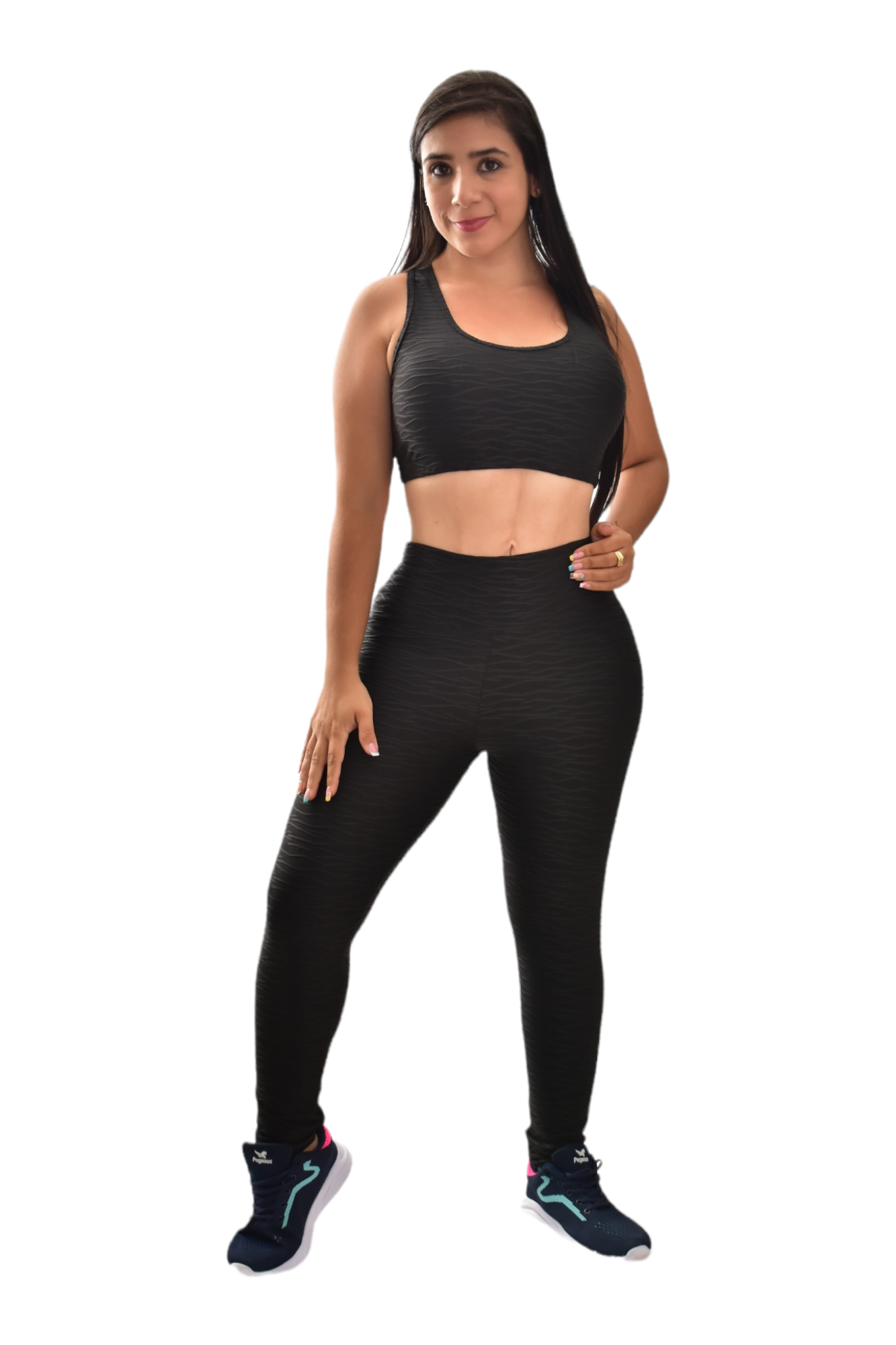 LEGGINS SET 2 PIEZAS TEXTURIZADO NEGRO oversilvercolombia