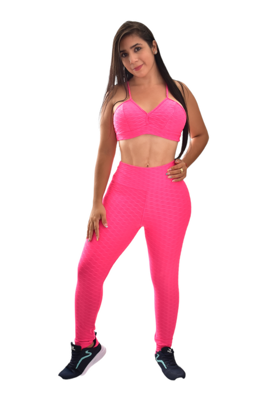 LEGGINS SET 2 PIEZAS TEXTURIZADO FUCSIA oversilvercolombia