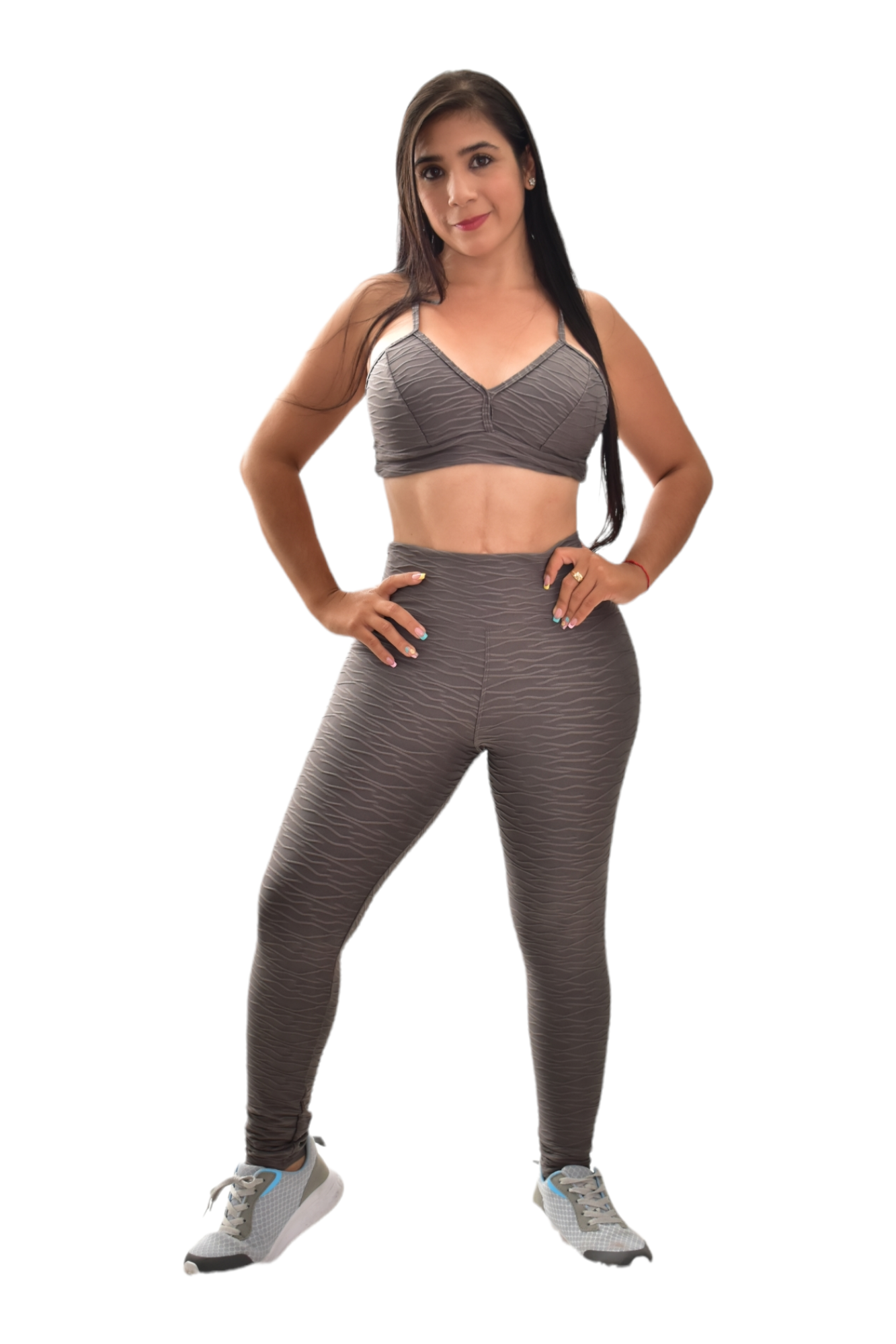 LEGGINS SET 2 PIEZAS TEXTURIZADO GRIS OSCURO oversilvercolombia