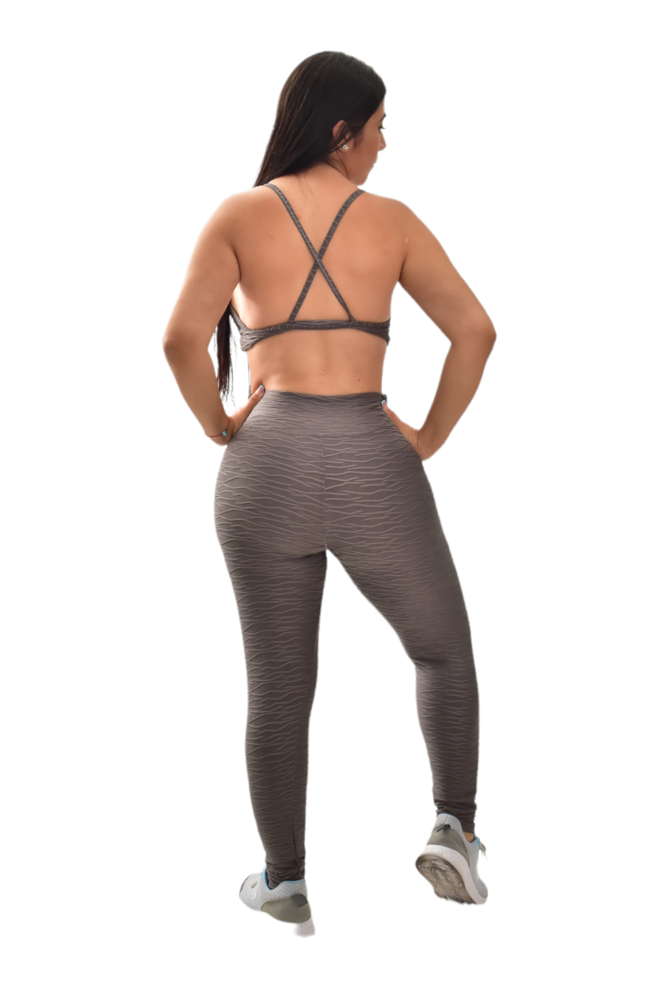 LEGGINS SET 2 PIEZAS TEXTURIZADO GRIS OSCURO oversilvercolombia