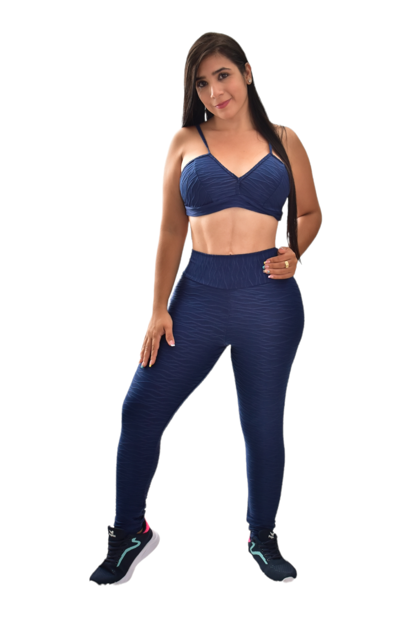 LEGGINS PUSH UP SET 2 PIEZAS TEXTURIZADO AZUL TURQUIE oversilvercolombia