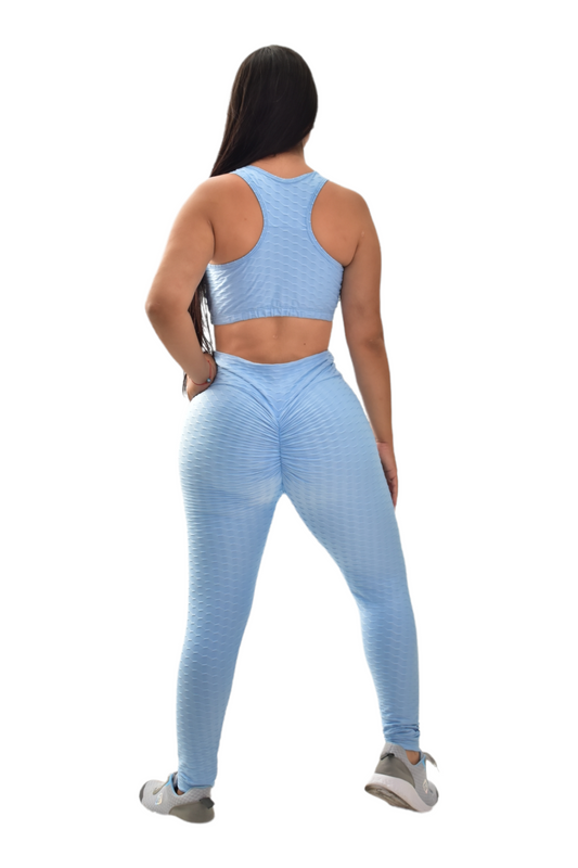 LEGGINS PUSH UP SET 2 PIEZAS TEXTURIZADO AZUL CLARO oversilvercolombia