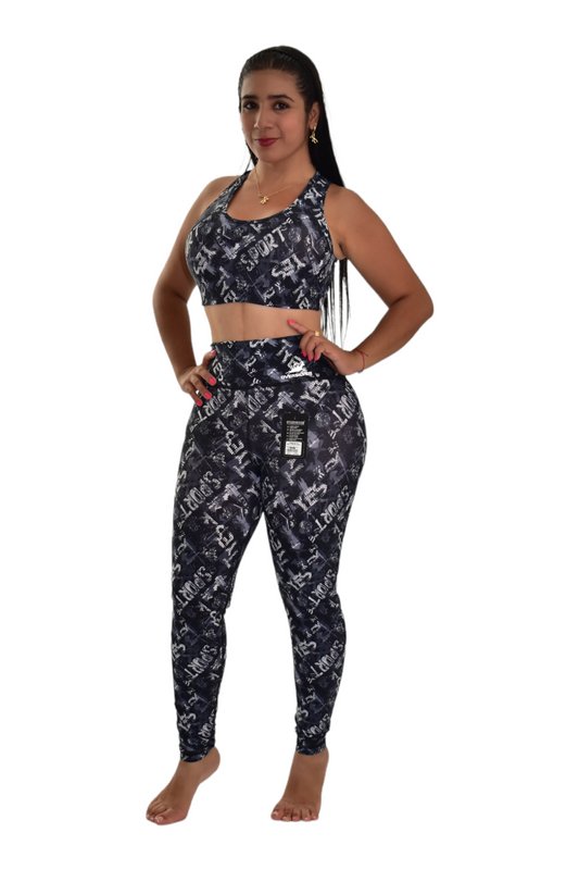 LICRA SET 2 PIEZAS PREMIUMTEX GRIS LETRA NEGRA oversilvercolombia
