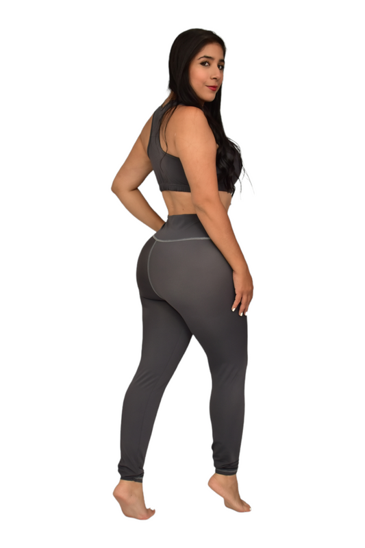 LEGGINS SET 2 PIEZAS PREMIUMTEX GRIS OSCURO oversilvercolombia
