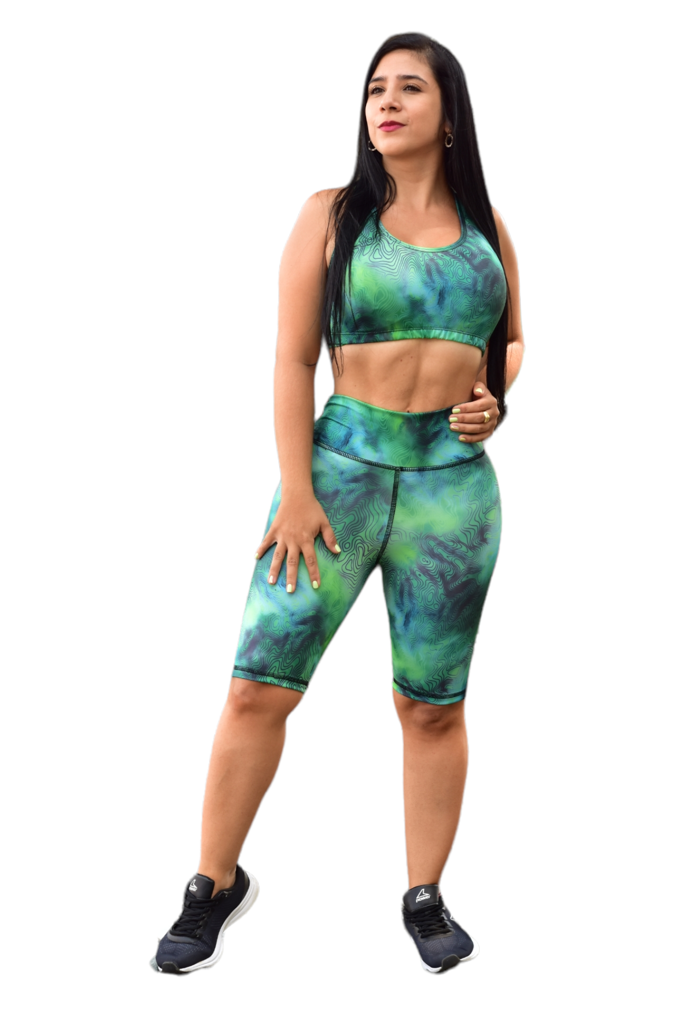 BIKER SET 2 PIEZAS SPORTGYM VERDE ONDAS