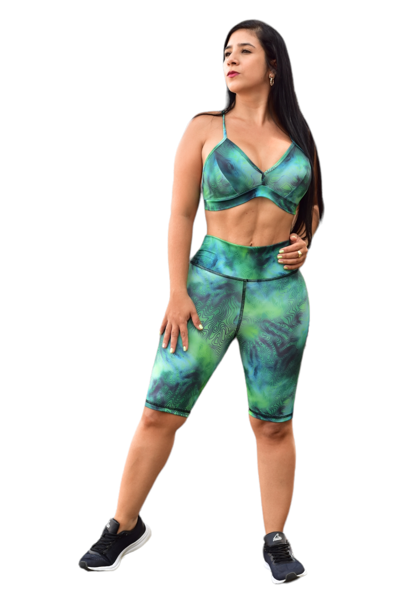 BIKER SET 2 PIEZAS SPORTGYM VERDE ONDAS