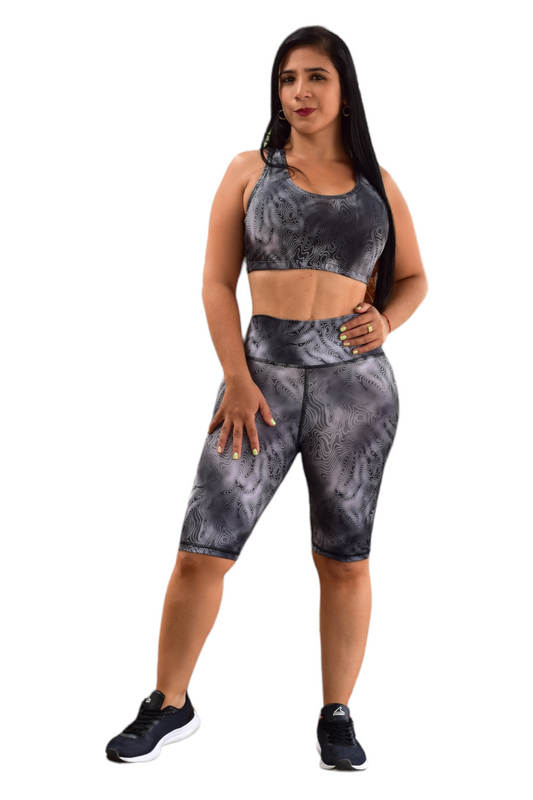 BIKER SET 2 PIEZAS SPORTGYM GRIS ONDAS