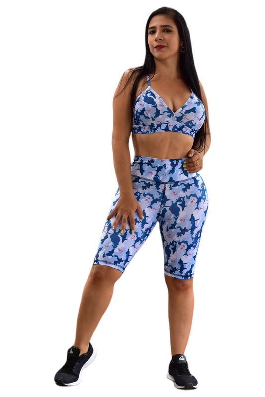 BIKER SET 2 PIEZAS SPORTGYM AZUL TIBURON