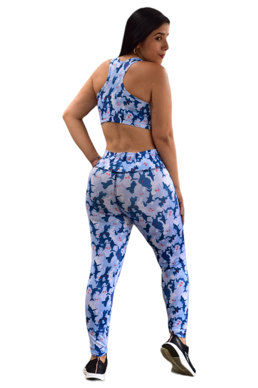 LEGGINS SET 2 PIEZAS SPORTGYM AZUL TIBURON