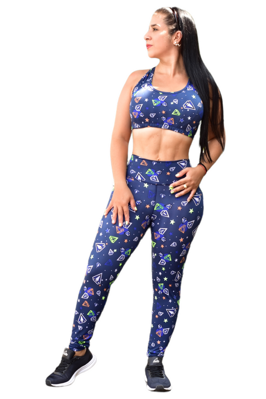 LEGGINS SET 2 PIEZAS SPORTGYM OSCURO DIAMANTE